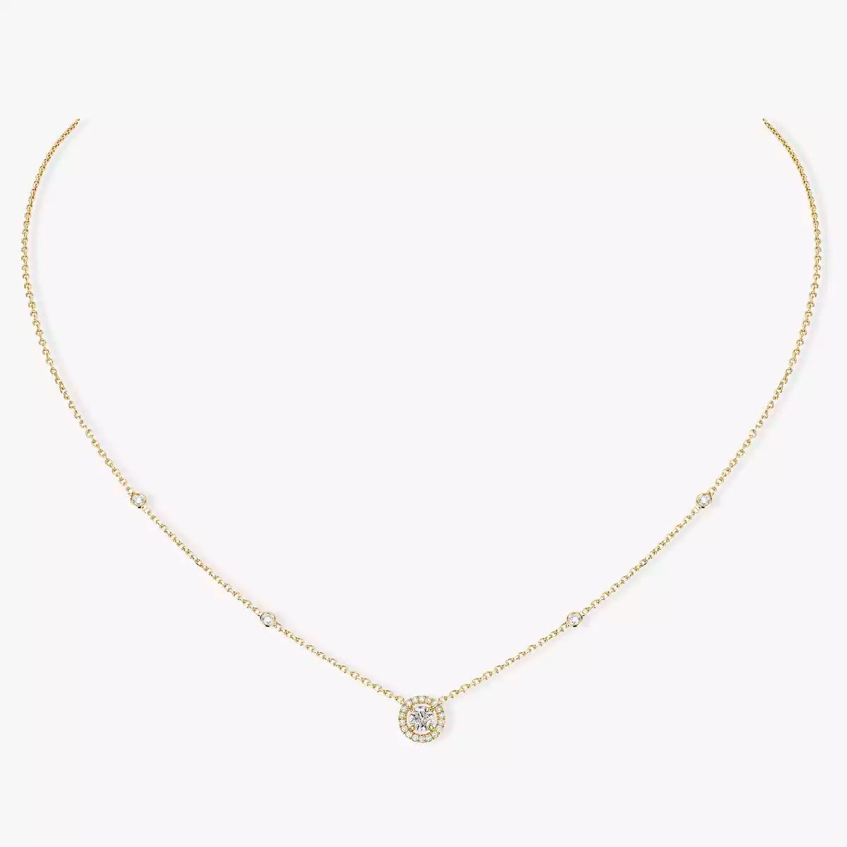 [⭐moonlume]Diamond Necklace 0,20ct Brilliant Shape Joy
