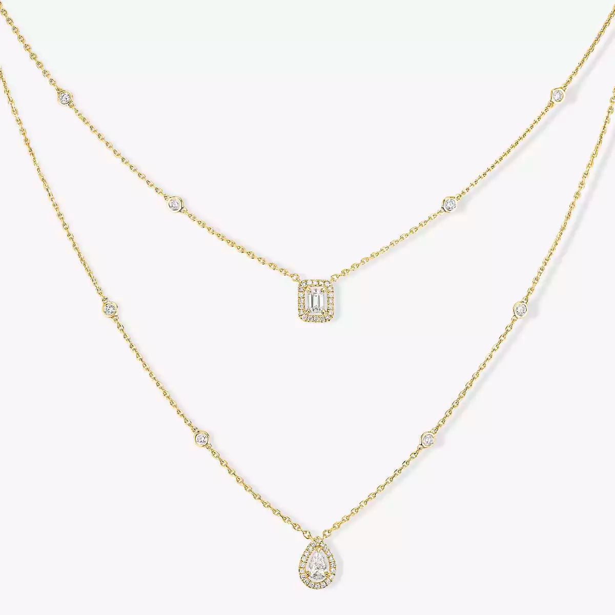 [⭐moonlume]Diamond Necklace My Twin 2 Rows
