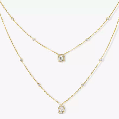 [⭐moonlume]Diamond Necklace My Twin 2 Rows