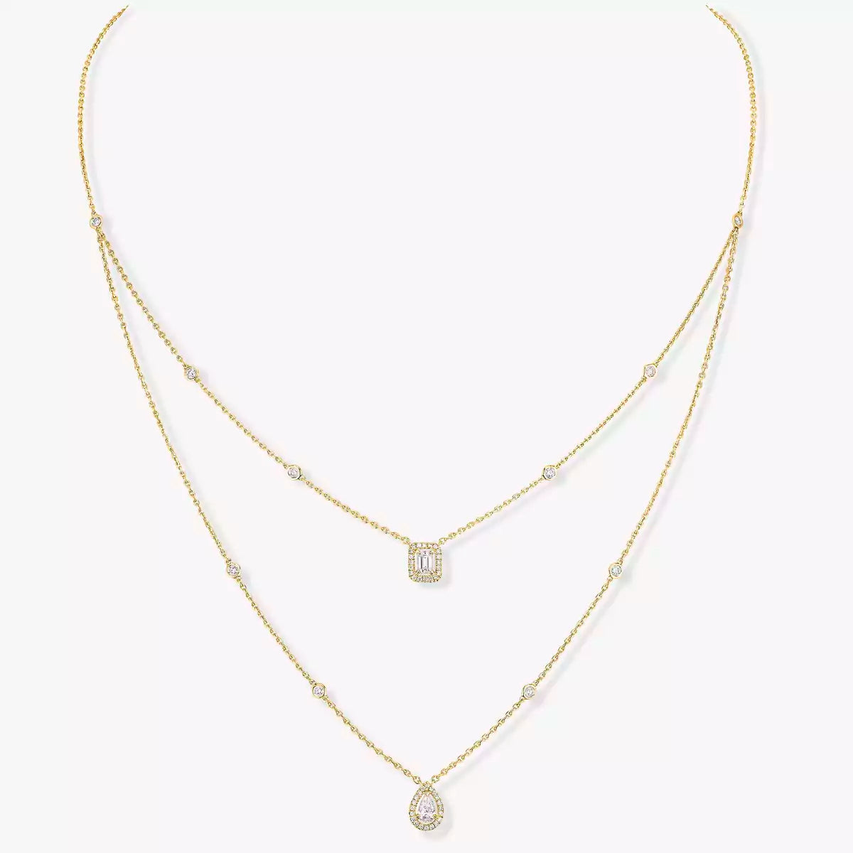 [⭐moonlume]Diamond Necklace My Twin 2 Rows