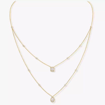 [⭐moonlume]Diamond Necklace My Twin 2 Rows