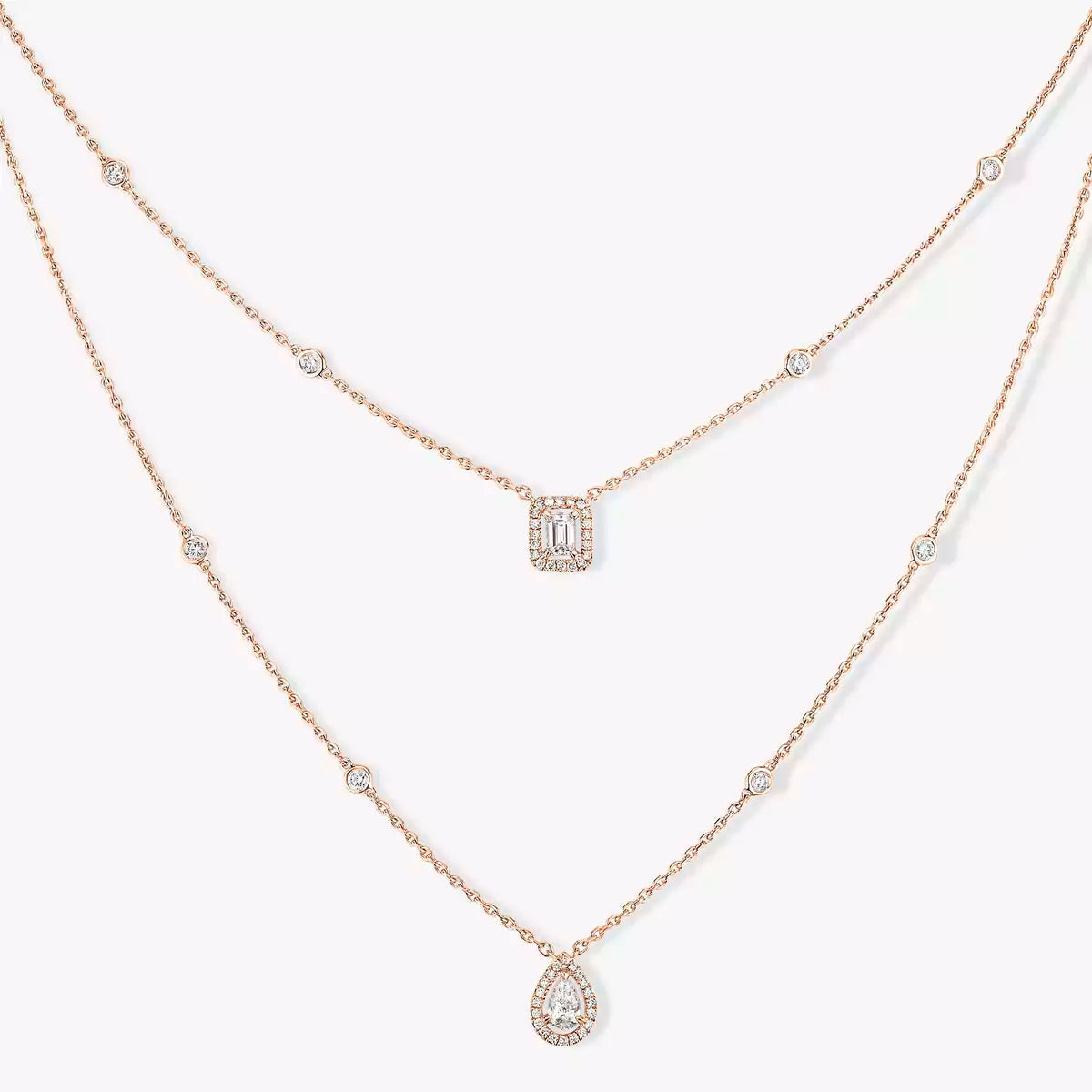 [⭐moonlume]Diamond Necklace My Twin 2 Rows