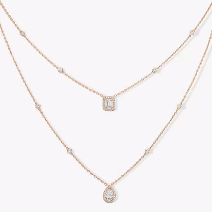 [⭐moonlume]Diamond Necklace My Twin 2 Rows