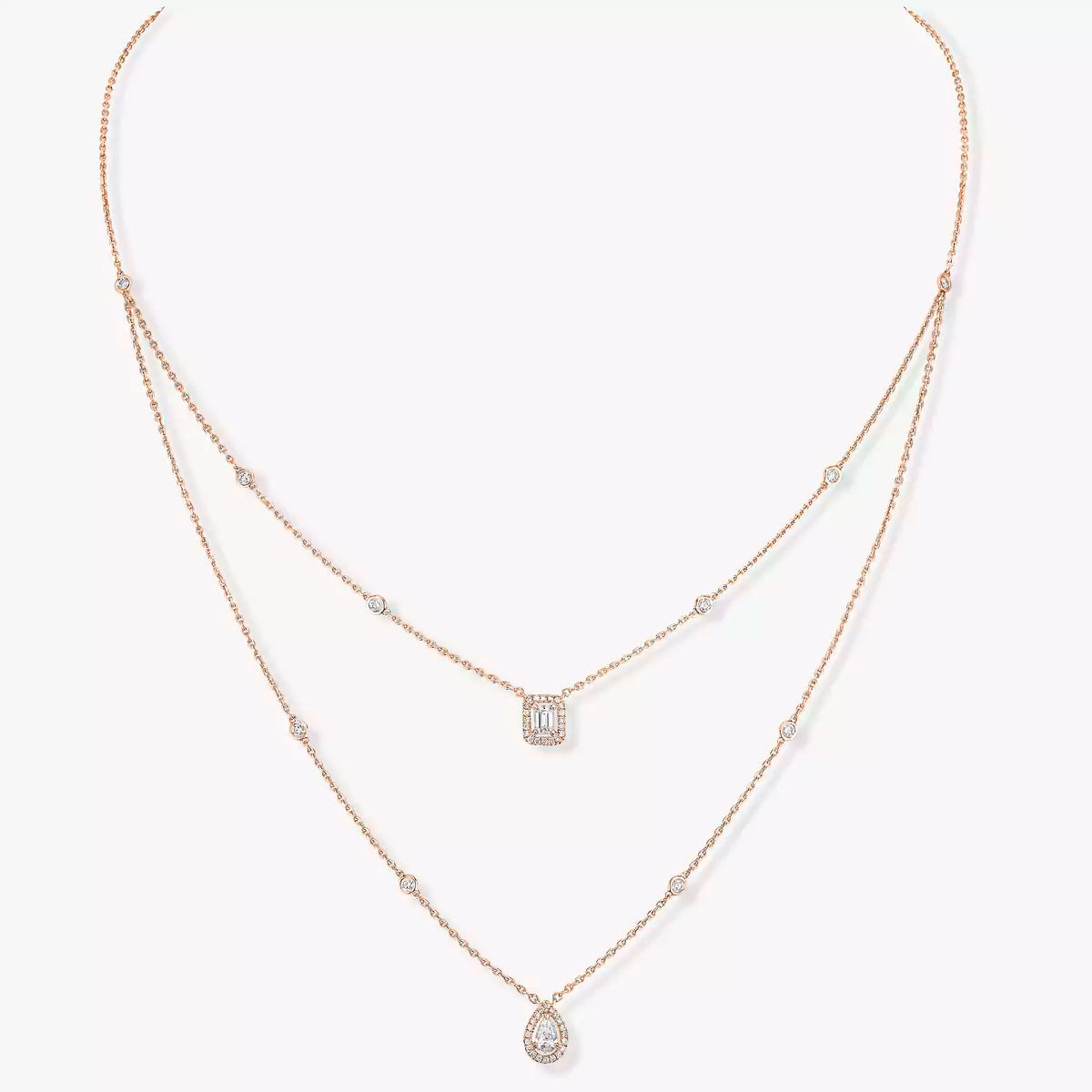 [⭐moonlume]Diamond Necklace My Twin 2 Rows