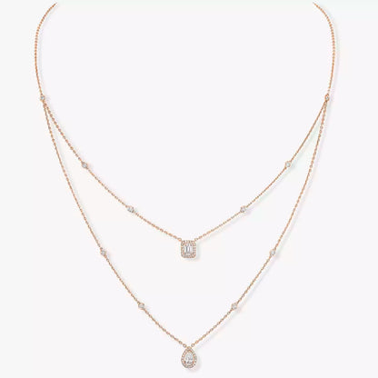 [⭐moonlume]Diamond Necklace My Twin 2 Rows
