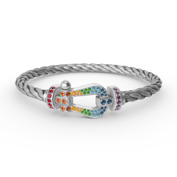 [⭐moonlume]FORC LARGE HORSESHOE  COLORED DIAMOND BRACELET SILVER