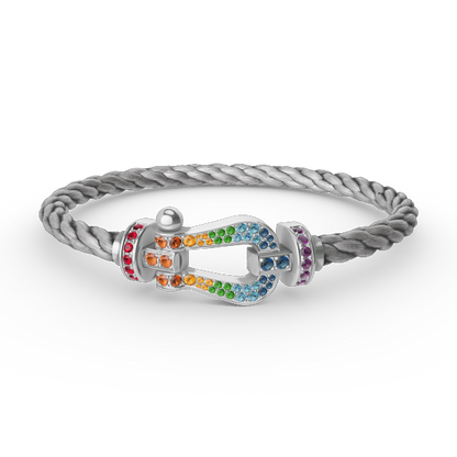 [⭐moonlume]FORC LARGE HORSESHOE  COLORED DIAMOND BRACELET SILVER