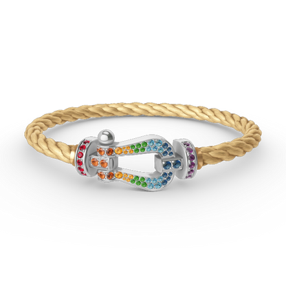 [⭐moonlume]FORC LARGE HORSESHOE  COLORED DIAMOND BRACELET SILVER