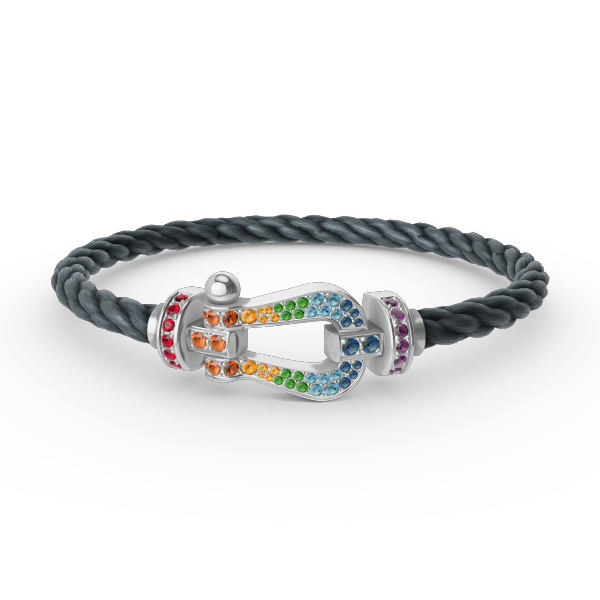 [⭐moonlume]FORC LARGE HORSESHOE  COLORED DIAMOND BRACELET SILVER