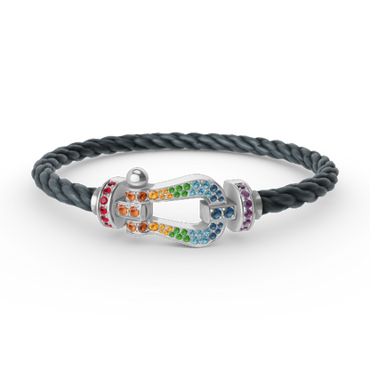[⭐moonlume]FORC LARGE HORSESHOE  COLORED DIAMOND BRACELET SILVER