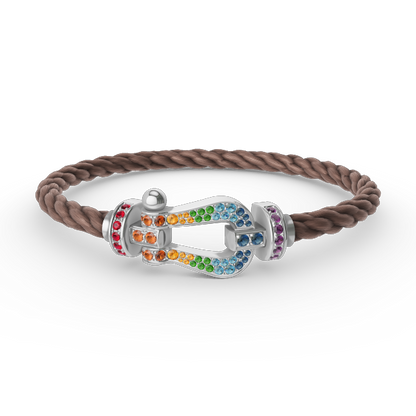 [⭐moonlume]FORC LARGE HORSESHOE  COLORED DIAMOND BRACELET SILVER