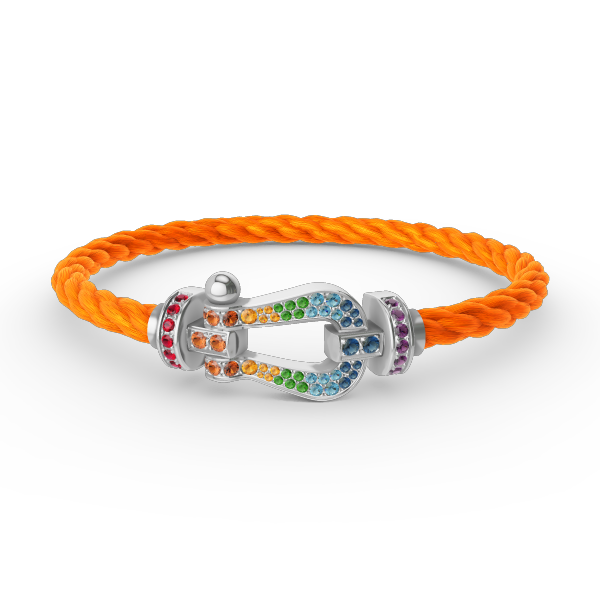 [⭐moonlume]FORC LARGE HORSESHOE  COLORED DIAMOND BRACELET SILVER
