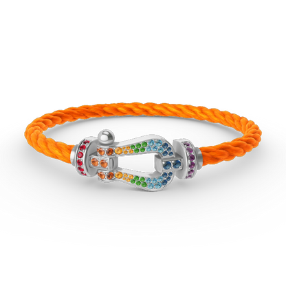 [⭐moonlume]FORC LARGE HORSESHOE  COLORED DIAMOND BRACELET SILVER