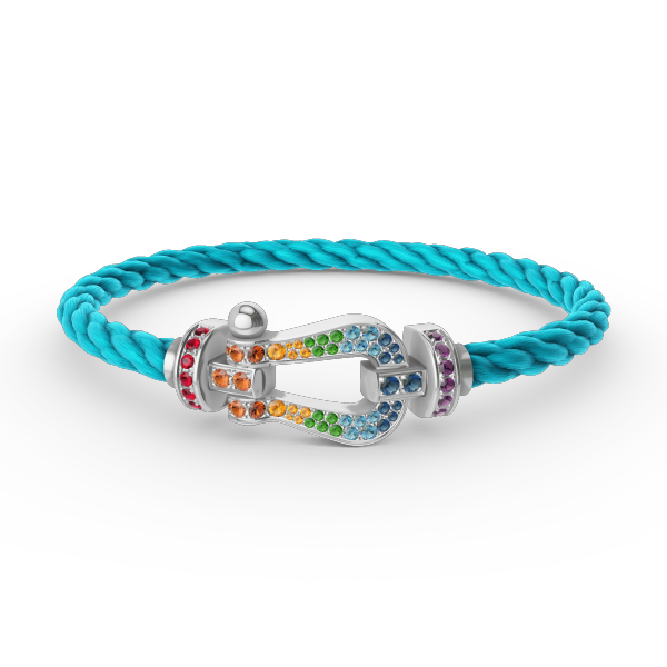 [⭐moonlume]FORC LARGE HORSESHOE  COLORED DIAMOND BRACELET SILVER