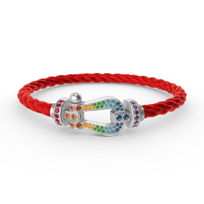 [⭐moonlume]FORC LARGE HORSESHOE  COLORED DIAMOND BRACELET SILVER