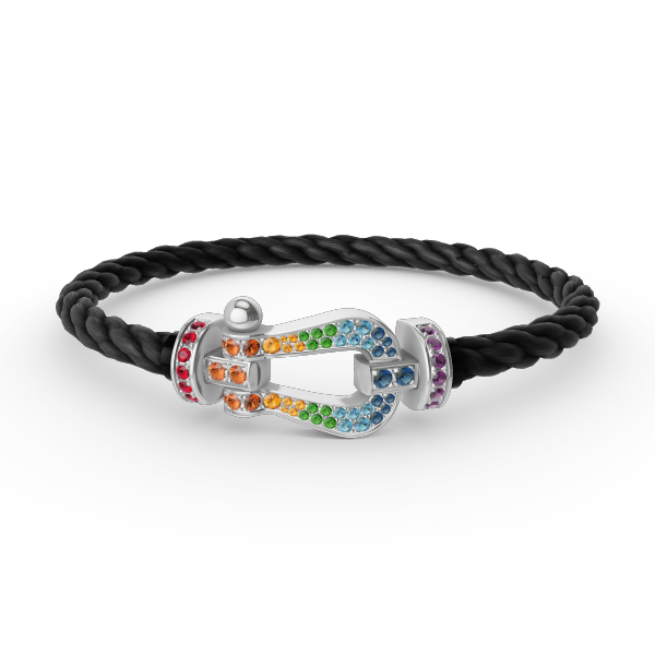 [⭐moonlume]FORC LARGE HORSESHOE  COLORED DIAMOND BRACELET SILVER