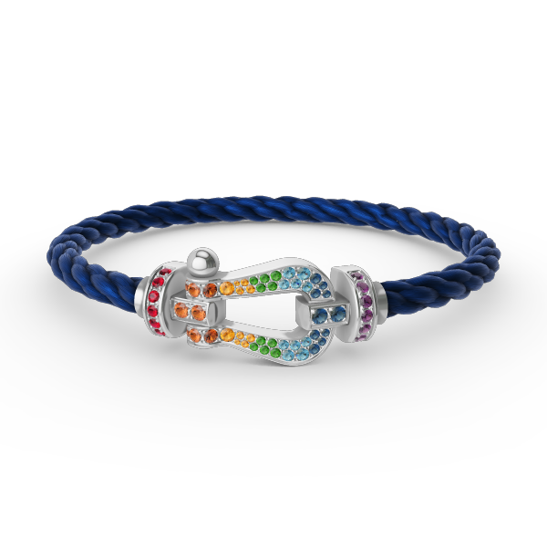 [⭐moonlume]FORC LARGE HORSESHOE  COLORED DIAMOND BRACELET SILVER