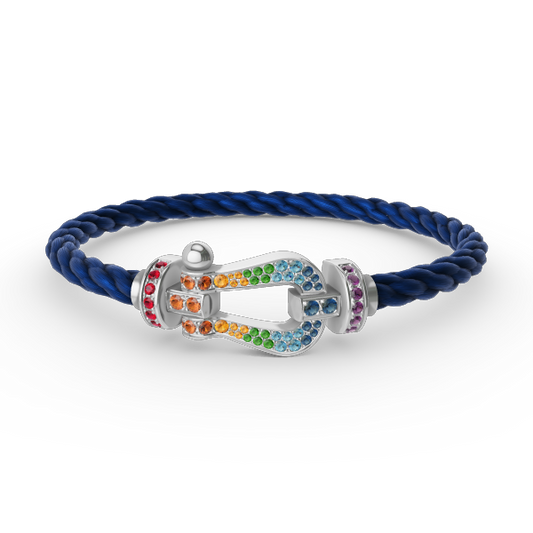 [⭐moonlume]FORC LARGE HORSESHOE  COLORED DIAMOND BRACELET SILVER