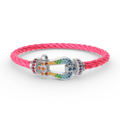 [⭐moonlume]FORC LARGE HORSESHOE  COLORED DIAMOND BRACELET SILVER