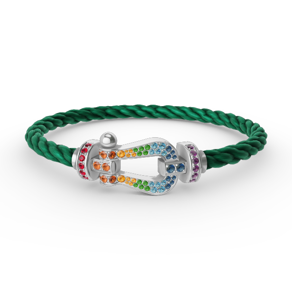 [⭐moonlume]FORC LARGE HORSESHOE  COLORED DIAMOND BRACELET SILVER