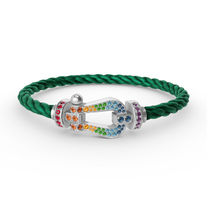 [⭐moonlume]FORC LARGE HORSESHOE  COLORED DIAMOND BRACELET SILVER