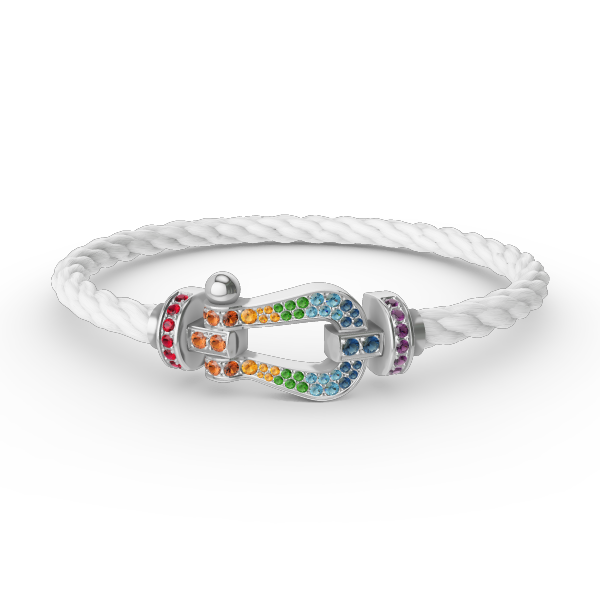 [⭐moonlume]FORC LARGE HORSESHOE  COLORED DIAMOND BRACELET SILVER