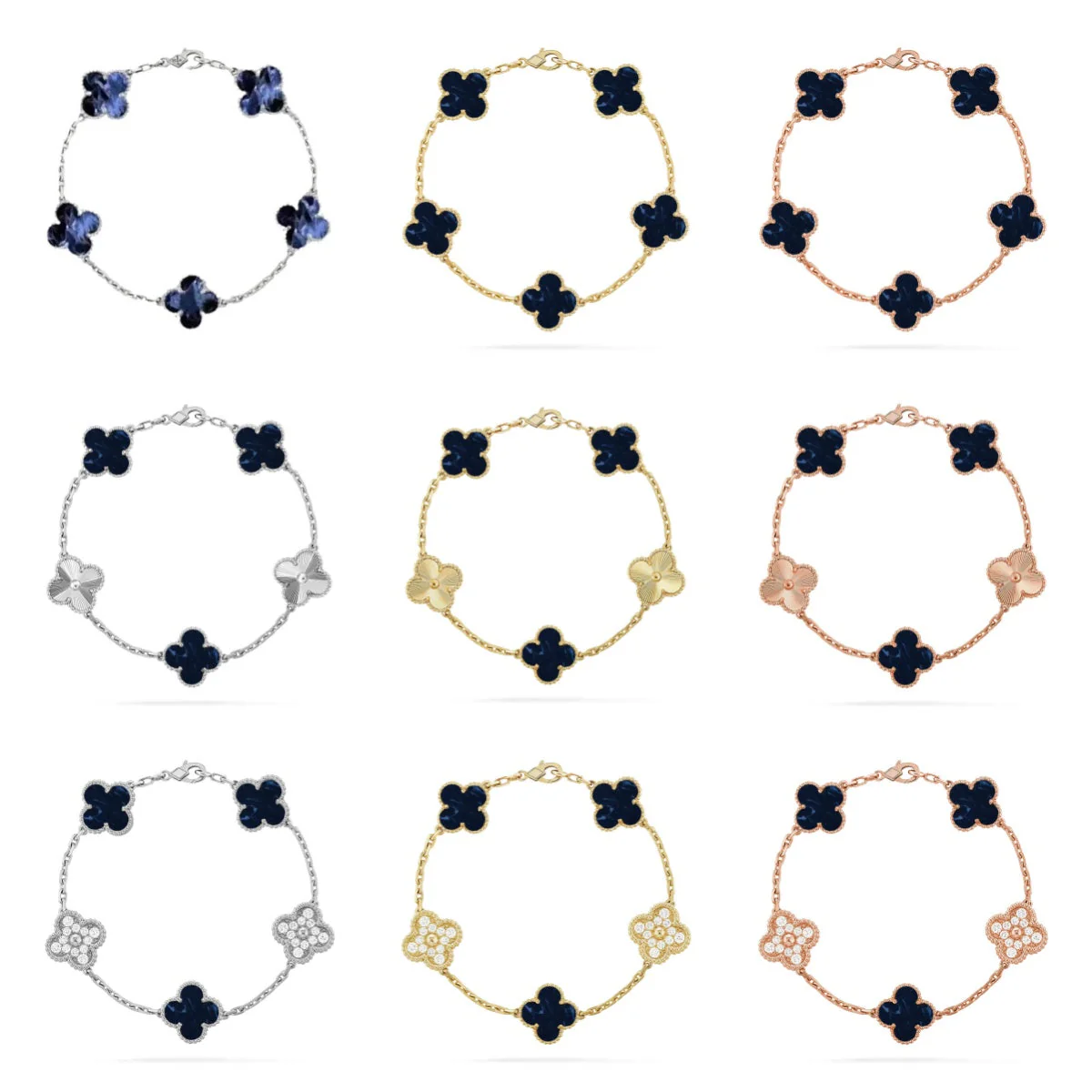 [⭐moonlume]CLOVER 5 MOTIF PIETERSITE BRACELET COLLECTION