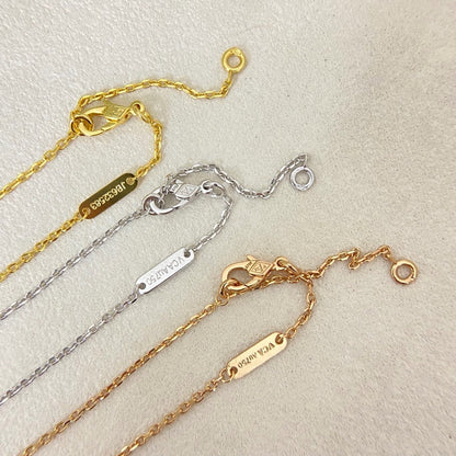 [⭐moonlume]NEW 15MM PURPLE SAND-GOLD FOUR-LEAF CLOVER NECKLACE