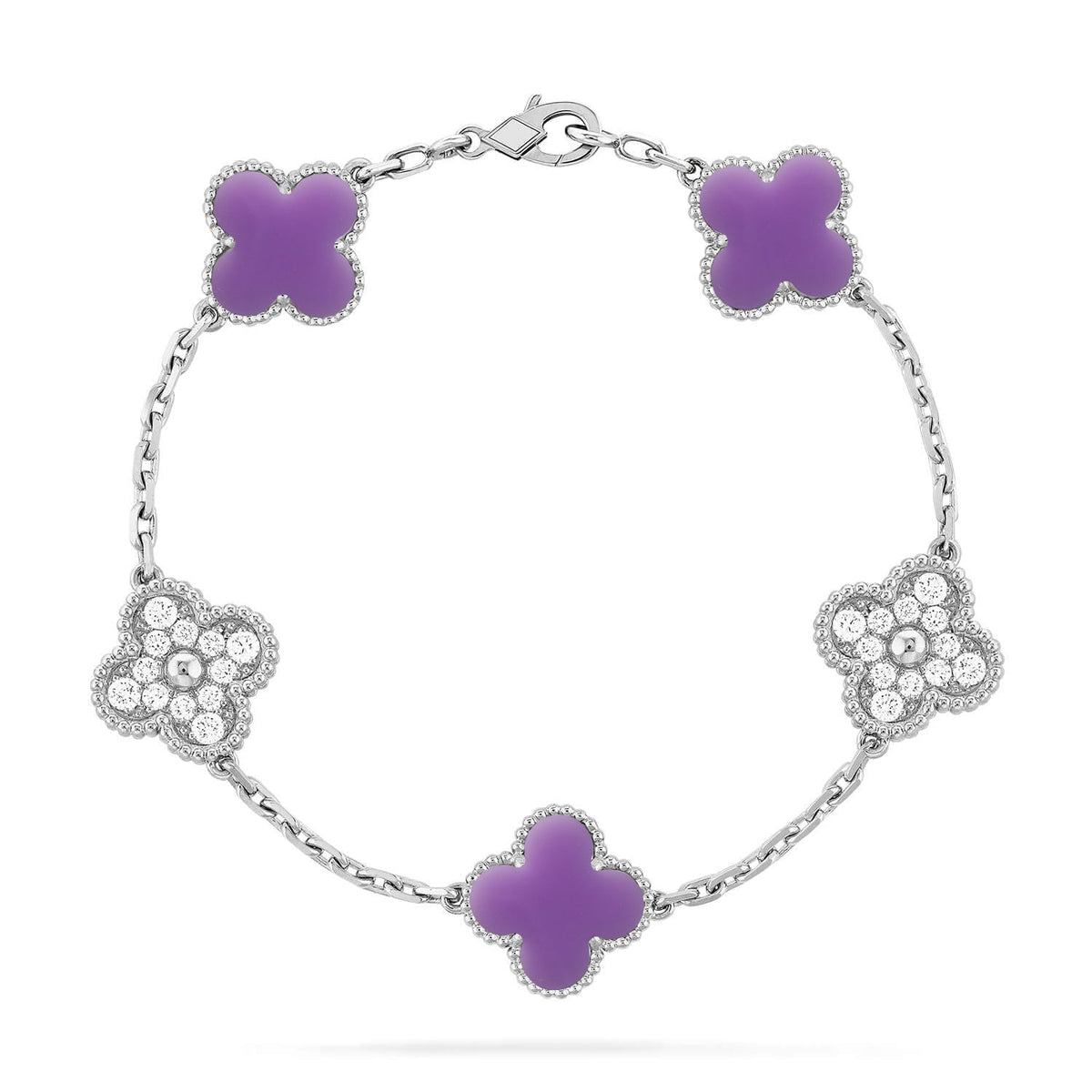 [⭐moonlume]CLOVER 5 MOTIF LIGHT PURPLE BRACELET COLLECTION