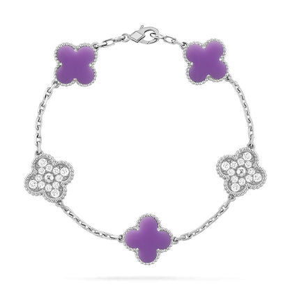 [⭐moonlume]CLOVER 5 MOTIF LIGHT PURPLE BRACELET COLLECTION