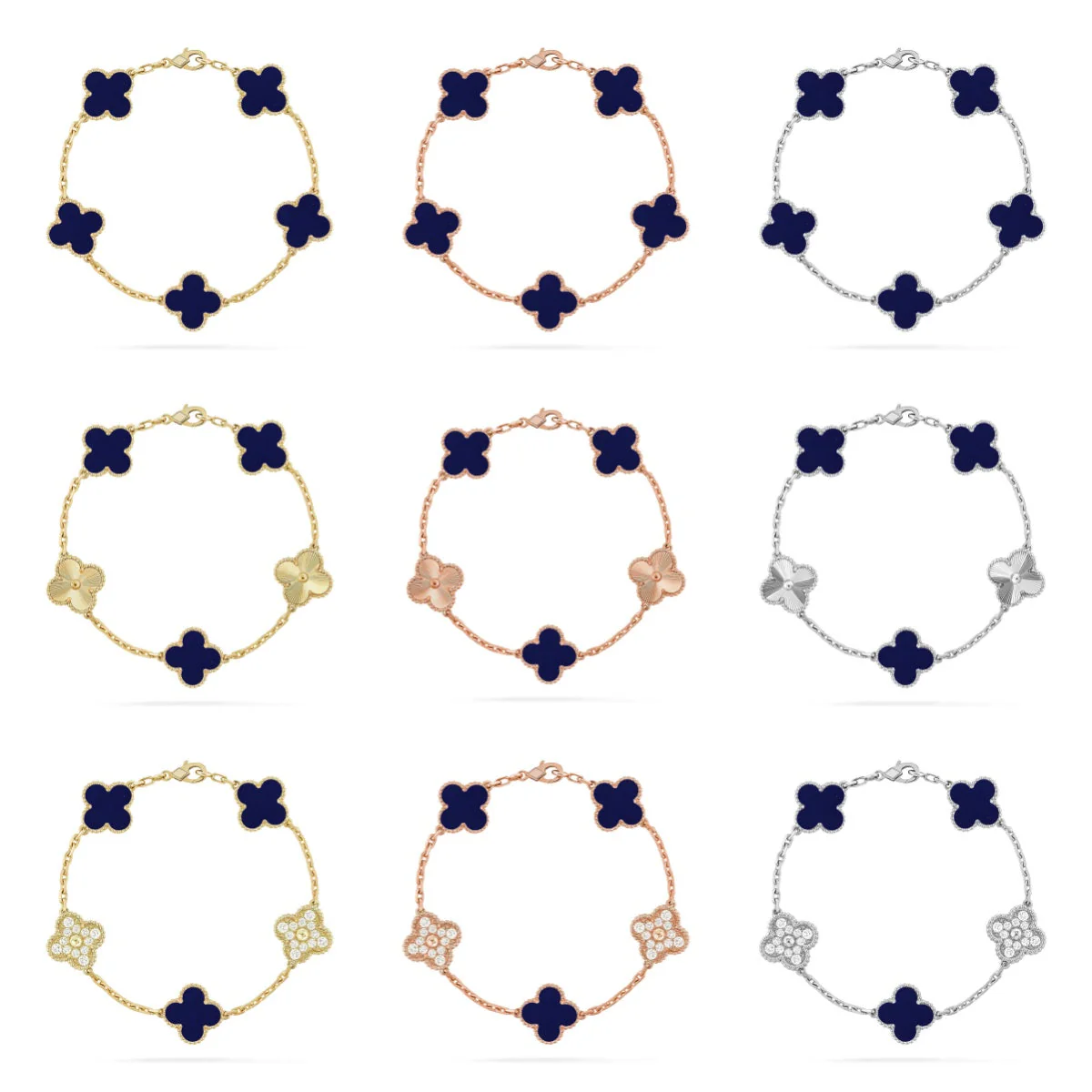 [⭐moonlume]CLOVER 5 MOTIF LAPIS LAZULI BRACELET COLLECTION
