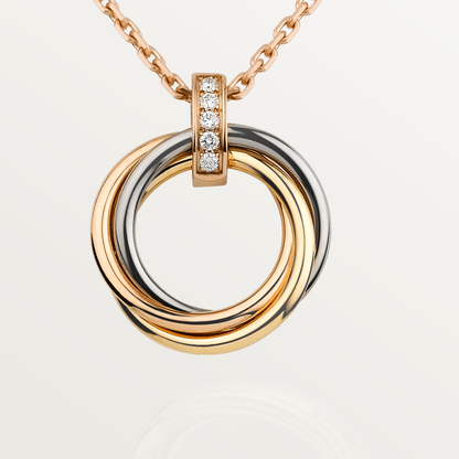 [⭐moonlume]TRINITY NECKLACE GOLD  DIAMONDS