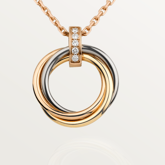 [⭐moonlume]TRINITY NECKLACE GOLD  DIAMONDS