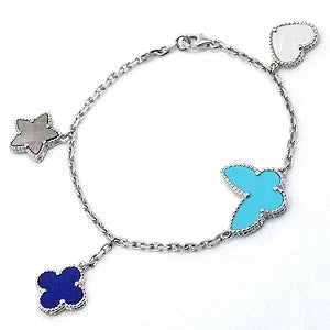 [⭐moonlume]LUCKY SPRING SILVER BRACELET 4 MOTIF