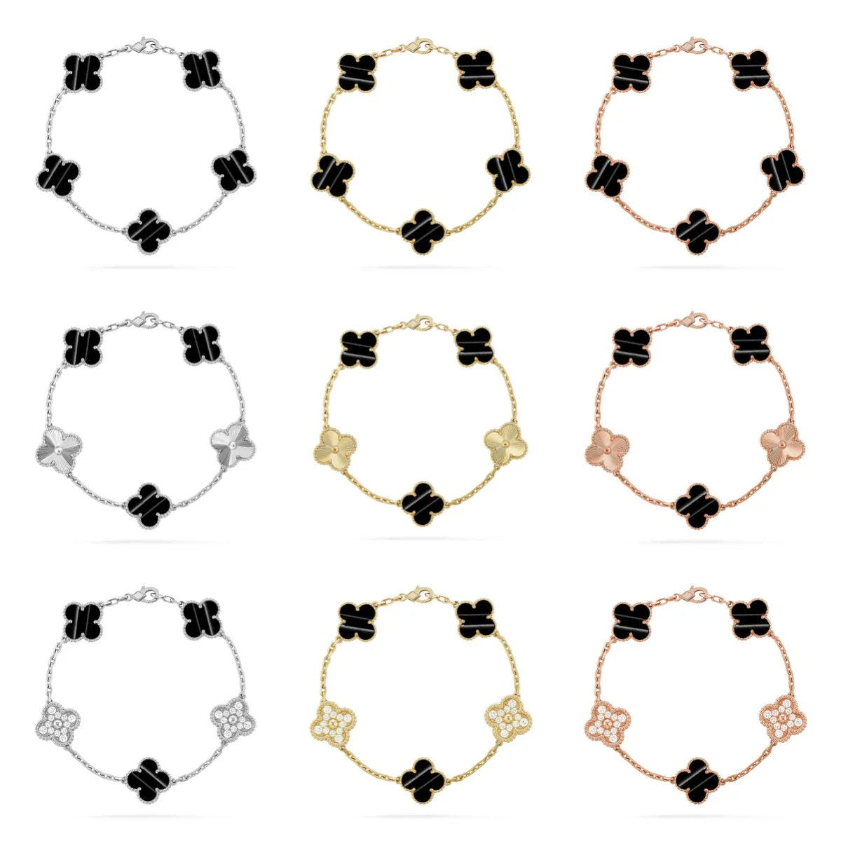 [⭐moonlume] CLOVER 5 MOTIF PULSAR STONE BRACELET COLLECTION