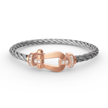 [⭐moonlume]FORCE LARGE HORSESHOE HALF DIAMOND BRACELET ROSE GOLD