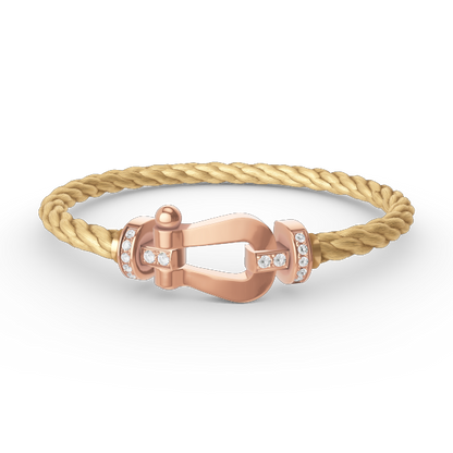 [⭐moonlume]FORCE LARGE HORSESHOE HALF DIAMOND BRACELET ROSE GOLD