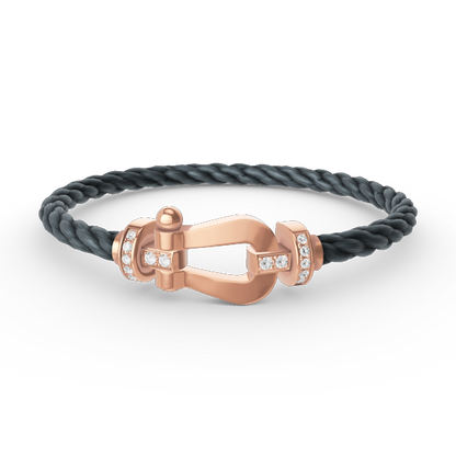 [⭐moonlume]FORCE LARGE HORSESHOE HALF DIAMOND BRACELET ROSE GOLD