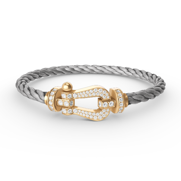 [⭐moonlume]FORCE LARGE HORSESHOE FULL DIAMOND BRACELET GOLD