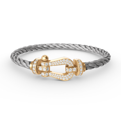 [⭐moonlume]FORCE LARGE HORSESHOE FULL DIAMOND BRACELET GOLD