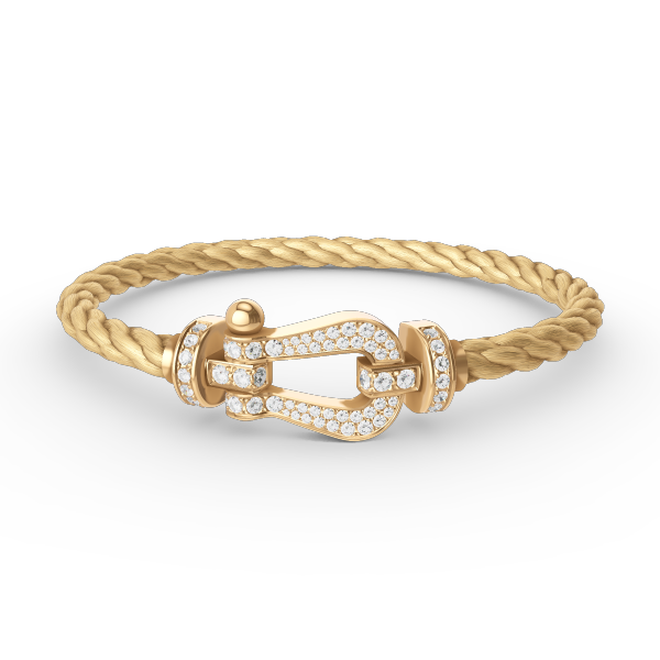 [⭐moonlume]FORCE LARGE HORSESHOE FULL DIAMOND BRACELET GOLD