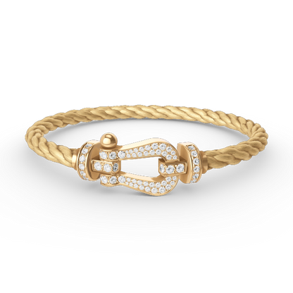 [⭐moonlume]FORCE LARGE HORSESHOE FULL DIAMOND BRACELET GOLD