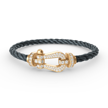 [⭐moonlume]FORCE LARGE HORSESHOE FULL DIAMOND BRACELET GOLD
