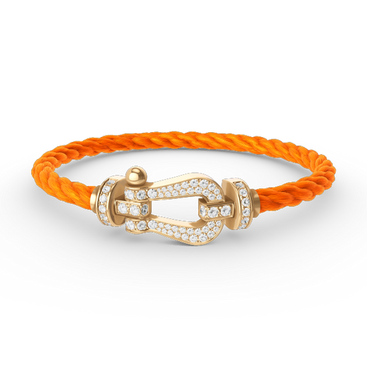 [⭐moonlume]FORCE LARGE HORSESHOE FULL DIAMOND BRACELET GOLD
