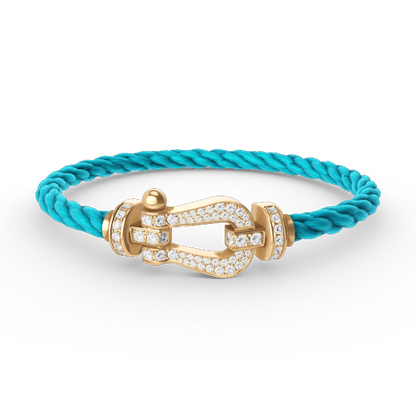 [⭐moonlume]FORCE LARGE HORSESHOE FULL DIAMOND BRACELET GOLD