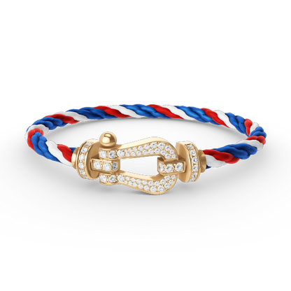 [⭐moonlume]FORCE LARGE HORSESHOE FULL DIAMOND BRACELET GOLD