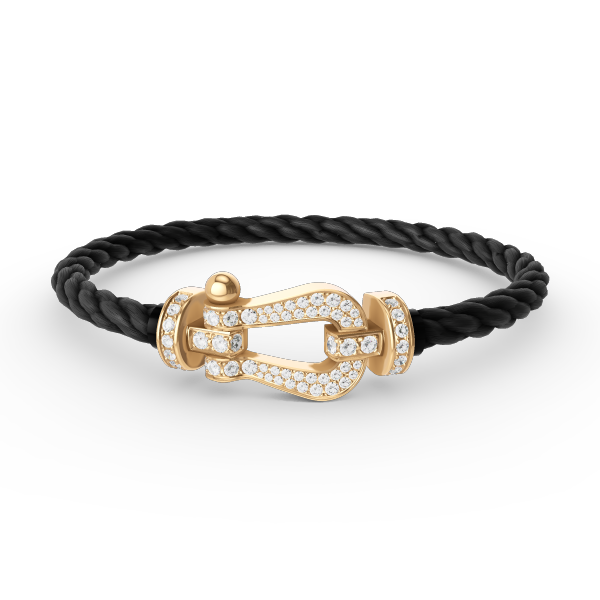 [⭐moonlume]FORCE LARGE HORSESHOE FULL DIAMOND BRACELET GOLD