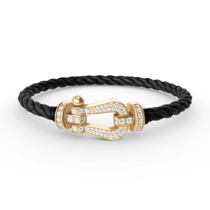 [⭐moonlume]FORCE LARGE HORSESHOE FULL DIAMOND BRACELET GOLD