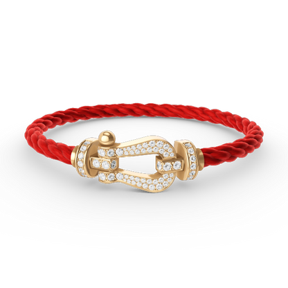 [⭐moonlume]FORCE LARGE HORSESHOE FULL DIAMOND BRACELET GOLD