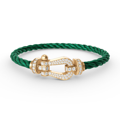 [⭐moonlume]FORCE LARGE HORSESHOE FULL DIAMOND BRACELET GOLD